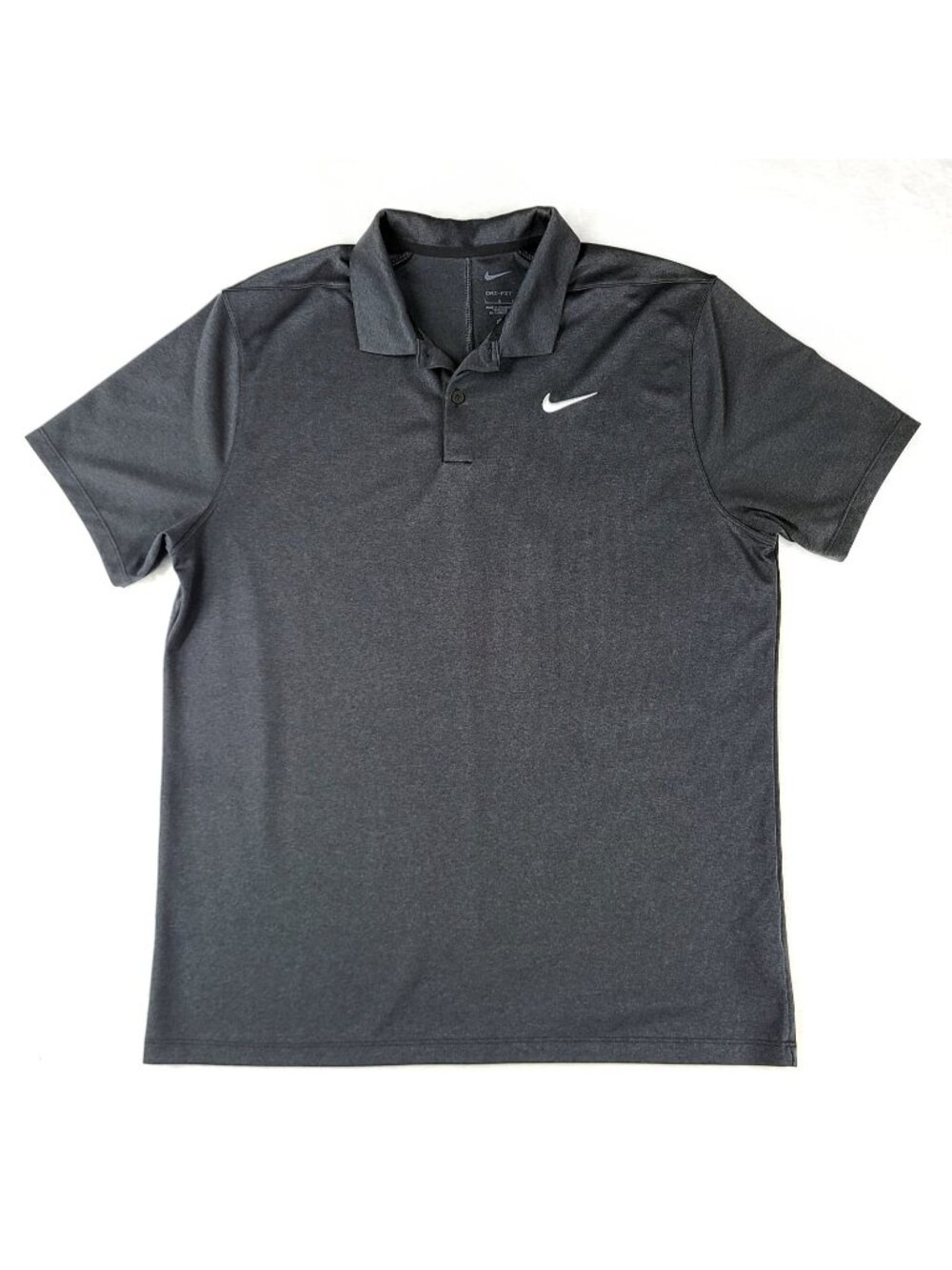 Nike Dri-Fit Victory Golf Polo Size L Large Gray Performance Moisture Wicking